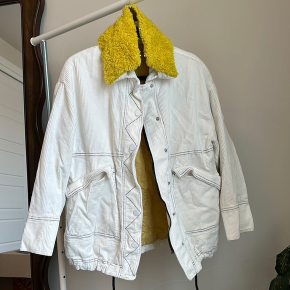 We The Free Jackets & Blazers - we the free corded jacket with detachable fur collar (oversized!!!!)